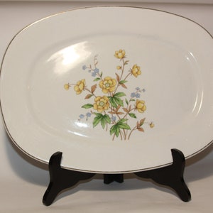 Vintage Taylor Smith Taylor Walter Dorwin Teague &quot;CONVERSATION&quot; rectangle platter Taylor Smith Taylor Yellow floral serving dish/plate gift