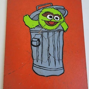Vtg Oscar the Grouch Frame Tray Puzzle Vintage Sesame Street - Handmade wood puzzle - Sesame Street Nursery decor Gift for toddler puzzle