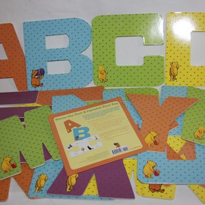 RARE Winnie The Pooh Alphabet Board Books 26 Letter Shaped A-Z Book Holiday gift - kids Gift - Winnie The pooh collectible Knick Knack Gift