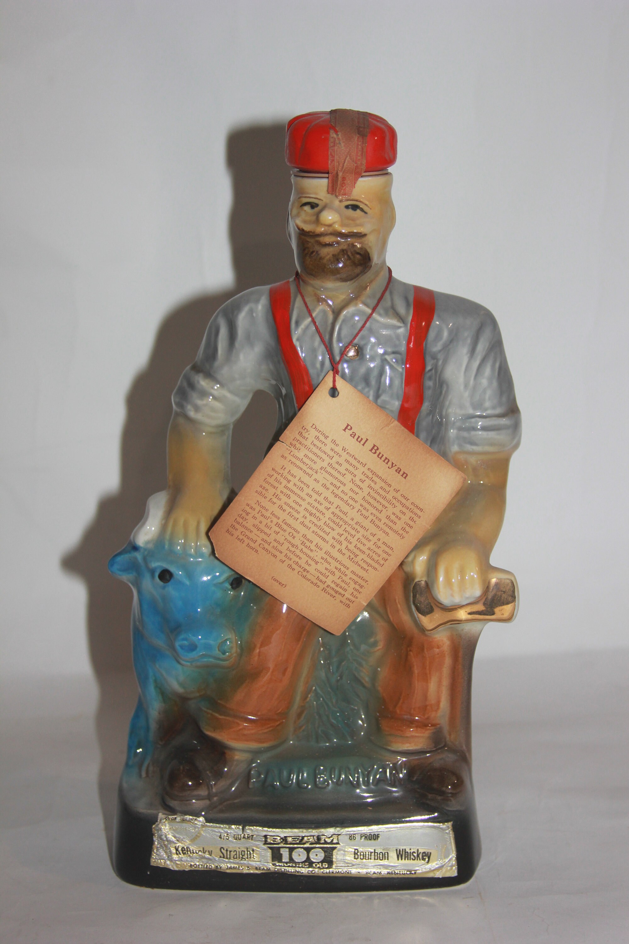 Vtg 1970 Paul Bunyan Jim Beam Bourbon Whiskey Decanter Bar Etsy