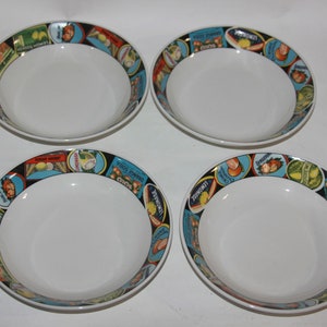 4 Citrus Labels by ONEIDA Pasta Bowl 8&quot; Orange Lemon Fruit Decor Spring Fruit decor - Fruit dishes Fruit kitchen decor Spring summer gift