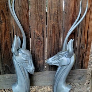RARE Pendergrast Modernist Gazelle Wall Sculpture Head statue Large 35&quot; 1960s - Show piece Centerpiece statement piece Ram Deer animal Decor