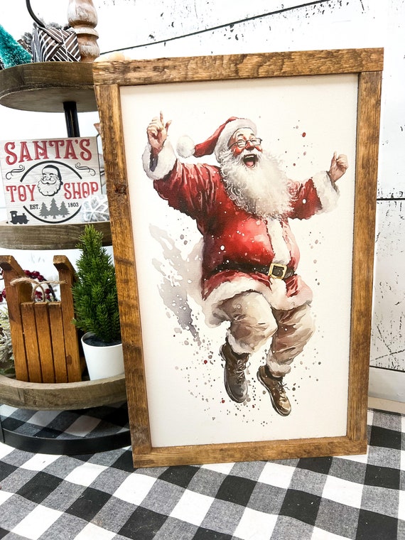 Jolly Santa. Christmas. Holidays. Ho Ho Ho. Santa Claus. Wood Sign