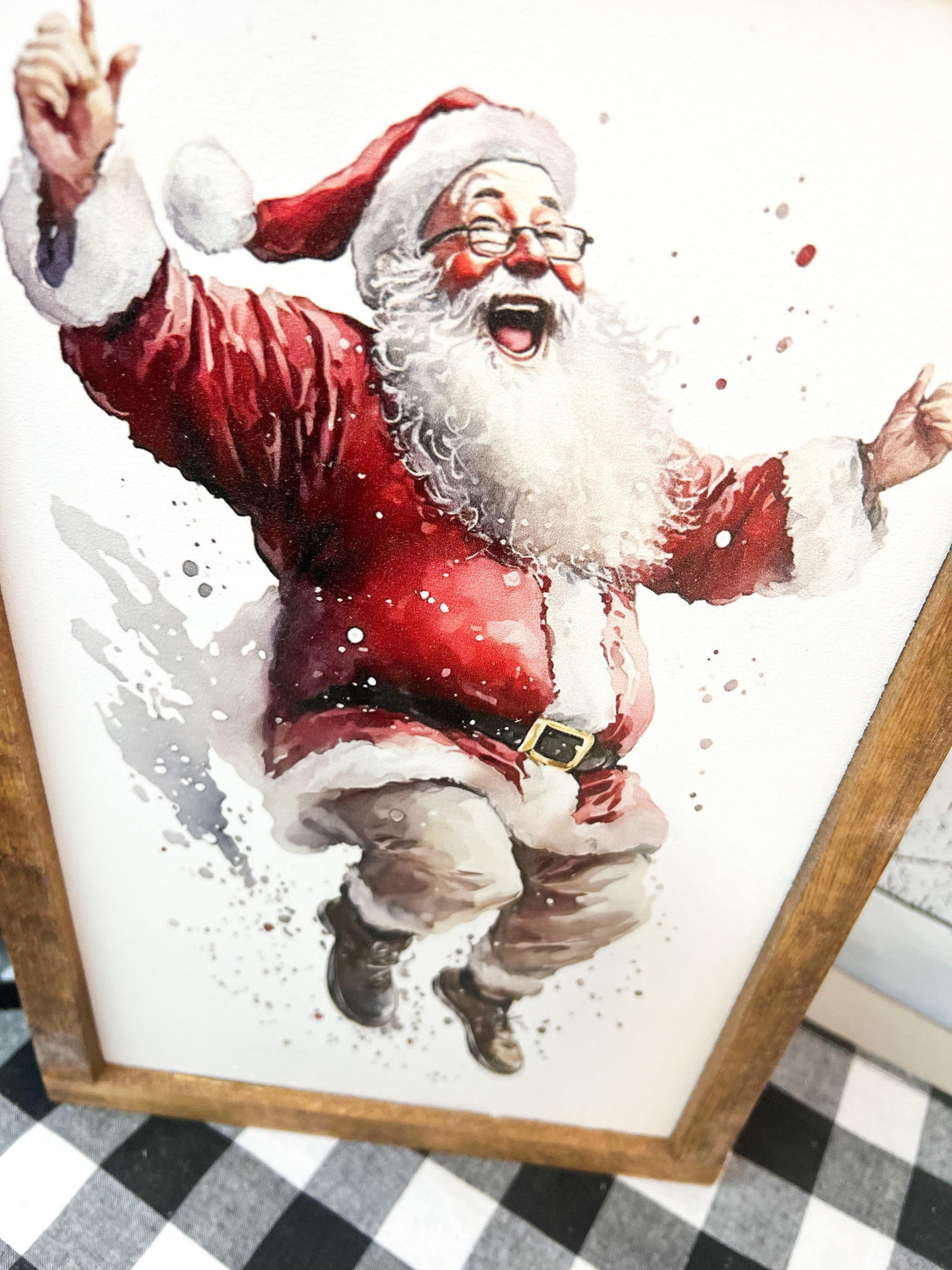 Jolly Santa. Christmas. Holidays. Ho Ho Ho. Santa Claus. Wood Sign