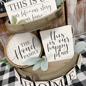 Farmhouse Tiered Tray, Farmhouse Style, Tiered Tray Props, Farmhouse Decor, Personalized Decor, Farmhouse, Tray Decor, Shelf Sitter