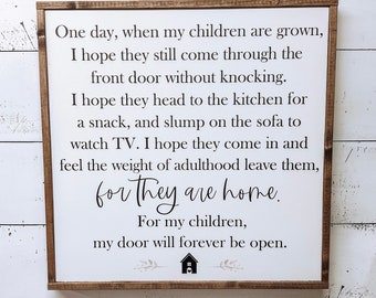 Home sign. Home Decor. Mothers sign. For my children. Farmhouse sign. Farmhouse decor. Wood sign. Wood framed sign.