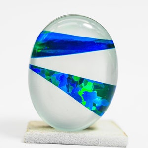 Oval Bello Opal Doublet Cabochon: Designer Loose Gemstone (20x16x6 mm)