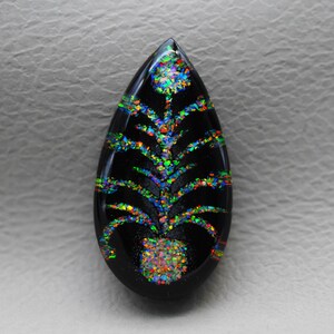 Pear Bello Opal Doublet Cabochon: AAA Quality Inlay Gemstone (26x14x5 mm)