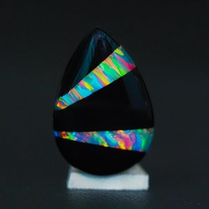 Bello Opal Inlay Cabochon: Pear Shape Doublet Loose Stone (22x15x6mm)