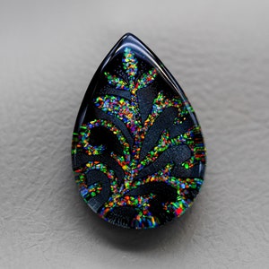 Bello Opal Inlay Doublet Cabochon Gemstone: Designer Oval Stone (21x14x5 mm)