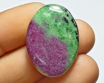 Natural Ruby Zoisite Cabochon Top Quality Ruby Zoisite Gemstone For Jewelry Oval Shape 28x21x5mm Loose Gemstone