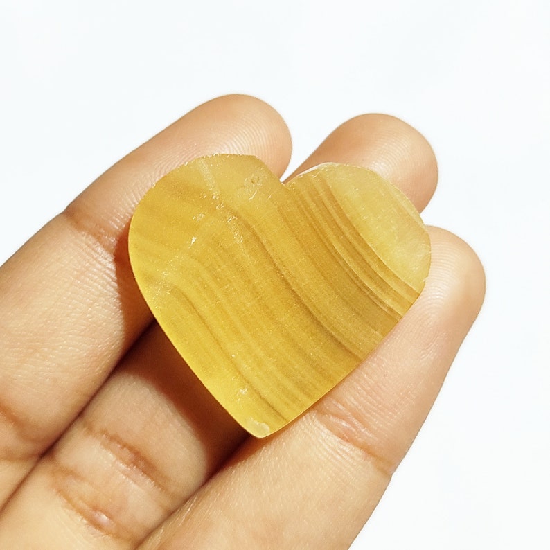 Gorgeous Yellow Aragonite Cabochon Top Grade Yellow Aragonite Gemstone High Quality Heart Shape 24.5 Ct 26x28x4mm Loose Gemstone