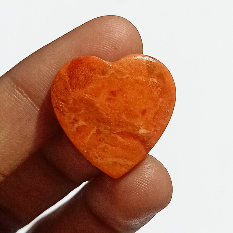 Orange Mohave Turquoise Cabochon AAA+ Top Grade Orange Mohave Gemstone High Quality Heart Shape 13.5 Ct 21x22x4mm Loose Gemstone