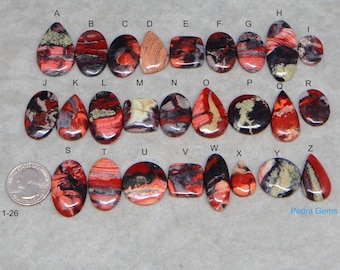 Natürliche Blut Jaspis Cabochon Rot Muster Stein Wire Wrap Healing Crystal Schmuck Versorgung