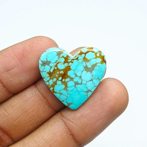 Natuurlijk cijfer 8 turkoois cabochon USA Nevada gedolven edelsteen unieke blauwgroene cabochon 24 x 25 x 4 mm voor het maken van sieraden