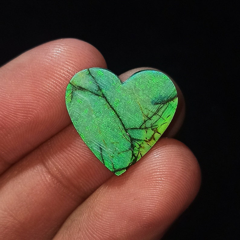 Natural Sterling Opal Cabochon Top Monarch Opal Gemstone Multi Color Very High Quality Heart Shape 7.5 Ct 19x19x4mm Loose Gemstone