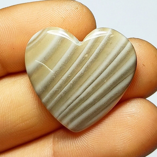 Natural Polish Flint Cabochon Top Quality Polish Flint Gemstone Heart Shape 24x26x4mm Loose Gemstone