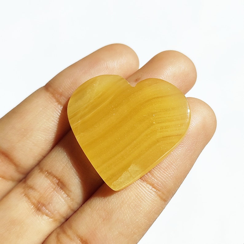 Gorgeous Yellow Aragonite Cabochon Top Grade Yellow Aragonite Gemstone High Quality Heart Shape 24.5 Ct 26x28x4mm Loose Gemstone