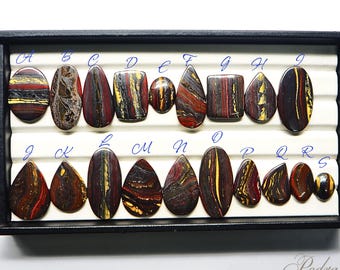 Natural Tiger Iron Polished Cabohon Stone for Protection and Stability