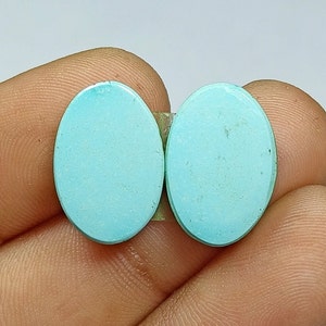 High Quality Arizona Turquoise Pair Cabochon / Top Grade Turquoise Pair Gemstone / For Earring / Oval Shape / 17x11x3mm / Loose Gemstone