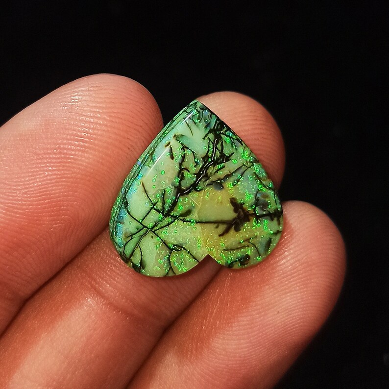 Natural Sterling Opal Cabochon Top Monarch Opal Gemstone Multi Color Very High Quality Heart Shape 7.5 Ct 19x19x4mm Loose Gemstone