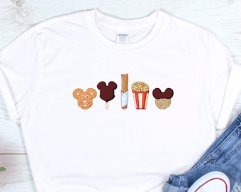 Disney Snacks Shirt, Churro Pretzel Ice Cream Popcorn Tee