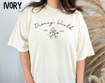 ディズニーワールド ミッキーマウス コンフォートカラーシャツ レトロファミリーバケーション