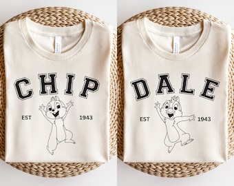 Chip and Dale Shirt, Vintage Disney Characters Shirt, Disney Shirt, Disneyland Shirt, Disney World Shirt, Matching Family Vacation, Mickey