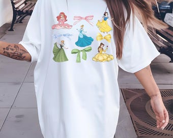 Disney Princess Coquette Bow Shirt, Ariel Shirt, Snow White Shirt, Anna Shirt, Belle Shirt, Cinderella Shirt, Magic Kingdom Shirts