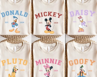 Mickey Est Shirts, Mickey und Freunde, Disney Familie Passende Shirts, Disney Urlaub Shirts, Minnie Maus, Goofy, Daisy, Donald, Pluto