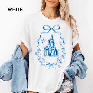 Grandmillenial Disney Castle Shirt, Comfort Colors Disney Shirt, Magic Kingdom Coquette Bow Shirt, Cinderellas Castle, Oversized Disney Tee