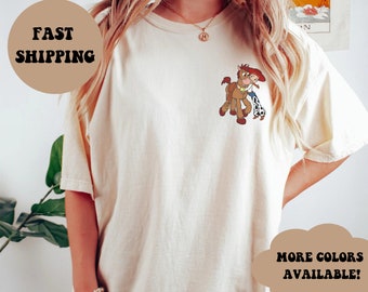 Jessie and Bullseye Shirt, Toy Story Shirt, Disney Shirt, Disneyland Shirt, Disney World Shirt, Woody, Jessie, Bullseye,Oversized Disney Tee