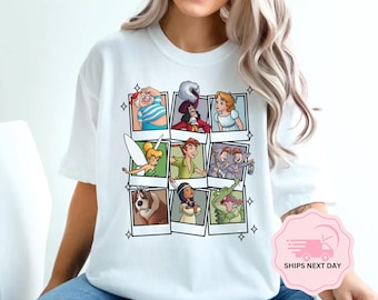 Peter Pan polaroidshirt, Tinker Bell-T-shirt, Wendy-shirt, Tiger Lily-shirt, Mr. Smee en Captain Hook, Nana-shirt, Disney World-shirt