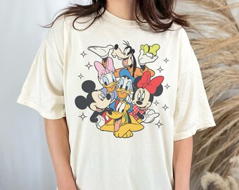 Mickey and Friends Comfort Colors Shirt, Retro Disney Tee, Disneyland Shirt, Disney Family, Magic Kingdom Shirt, Minnie Mouse, Daisy Duck