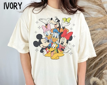 Disney Comfort Colors Shirt, Retro Disney,Mickey and Friends, Birthday Shirt, vintage Minnie, Daisy, Family Matching Disney world Shirt