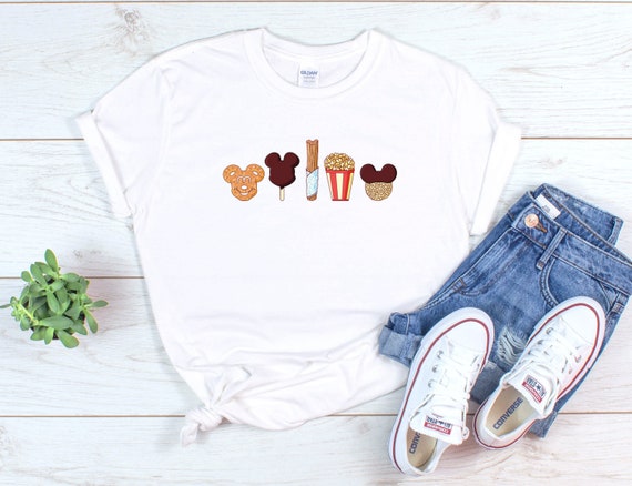 Disney Snacks Shirt, Churro Pretzel Ice Cream Popcorn Tee