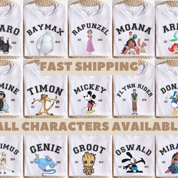 Retro Vintage Disney Shirt, Matching Disney Shirts, Mickey and Friend Shirt,Disney Family Shirt,Disneyland Tee, Disney Full Characters Shirt