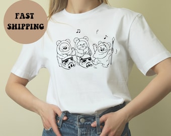 Cute Ewoks Dancing Shirt, Ewok and Storm Trooper Shirt, Funny Star Wars Shirt, Rebel Shirt, Disneyland Shirt, Disney World Shirt, C3PO, R2D2