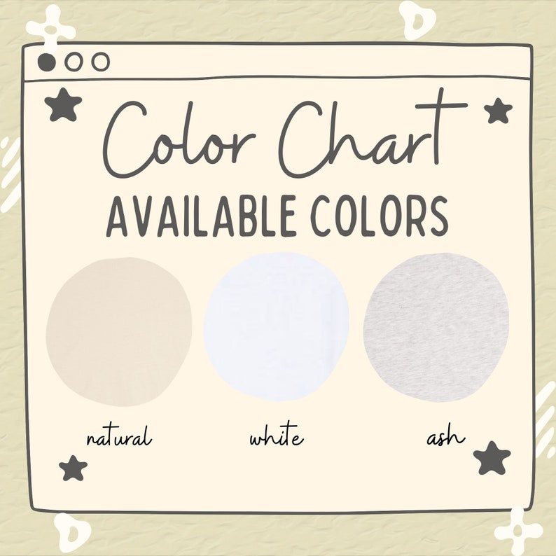 May include: Color chart showing available colors for a product. The colors are natural, white, and ash.