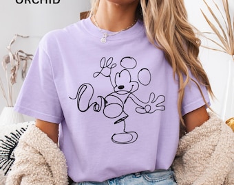 Abstract Mickey Mouse Comfort Colors Shirt, Disney World Shirt, Matching Disney Vacation Shirts, Oversized Disney Tees, Mickey and Co,Mickey