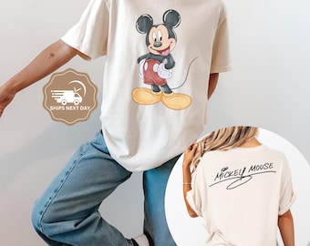 Retro Disney Mickey and Friends Signature Shirts, Magic Kingdom Shirt, Shirts for Disney World, Vacation Tee, Matching Family, Disney Shirts