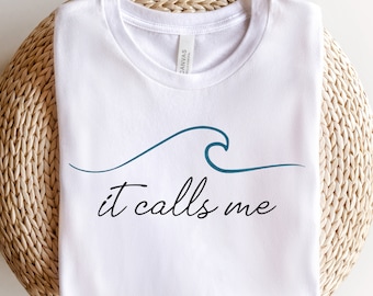 It Calls Me Wave Shirt, Natural Cotton Tee