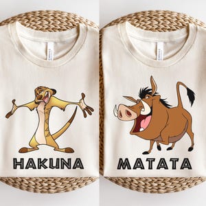 Maglietta Timon e Puma, Maglietta Il Re Leone, Maglietta Hakuna Matata, Maglietta per coppie abbinate, Maglietta Disneyland, Maglietta Disney World, Maglietta Animal Kingdom,
