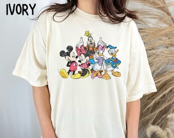 Disney Comfort Colors Shirt, Retro Disney,Mickey and Friends, Birthday Shirt, vintage Mickey and Co Tee, Family Matching Disney world Shirt