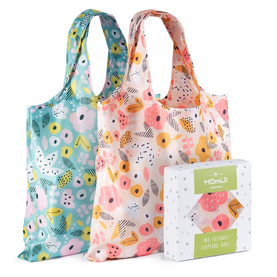 Bloom Collection Reusable Grocery Shopping Bags Polyester Set of