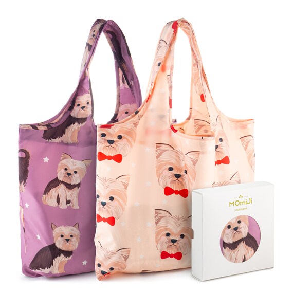 Yorkshire Collection-Reusable Grocery Shopping Bags, Recycle Polyester, Yorkshire Terrier