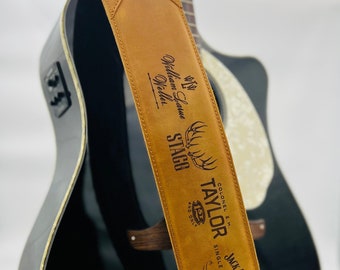 Personalized Full Grain Leather Guitar Straps