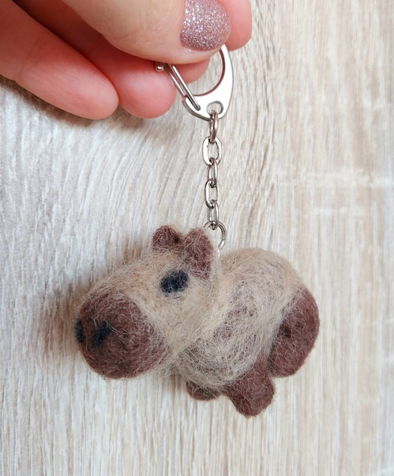 Felted Capybara Keyring 