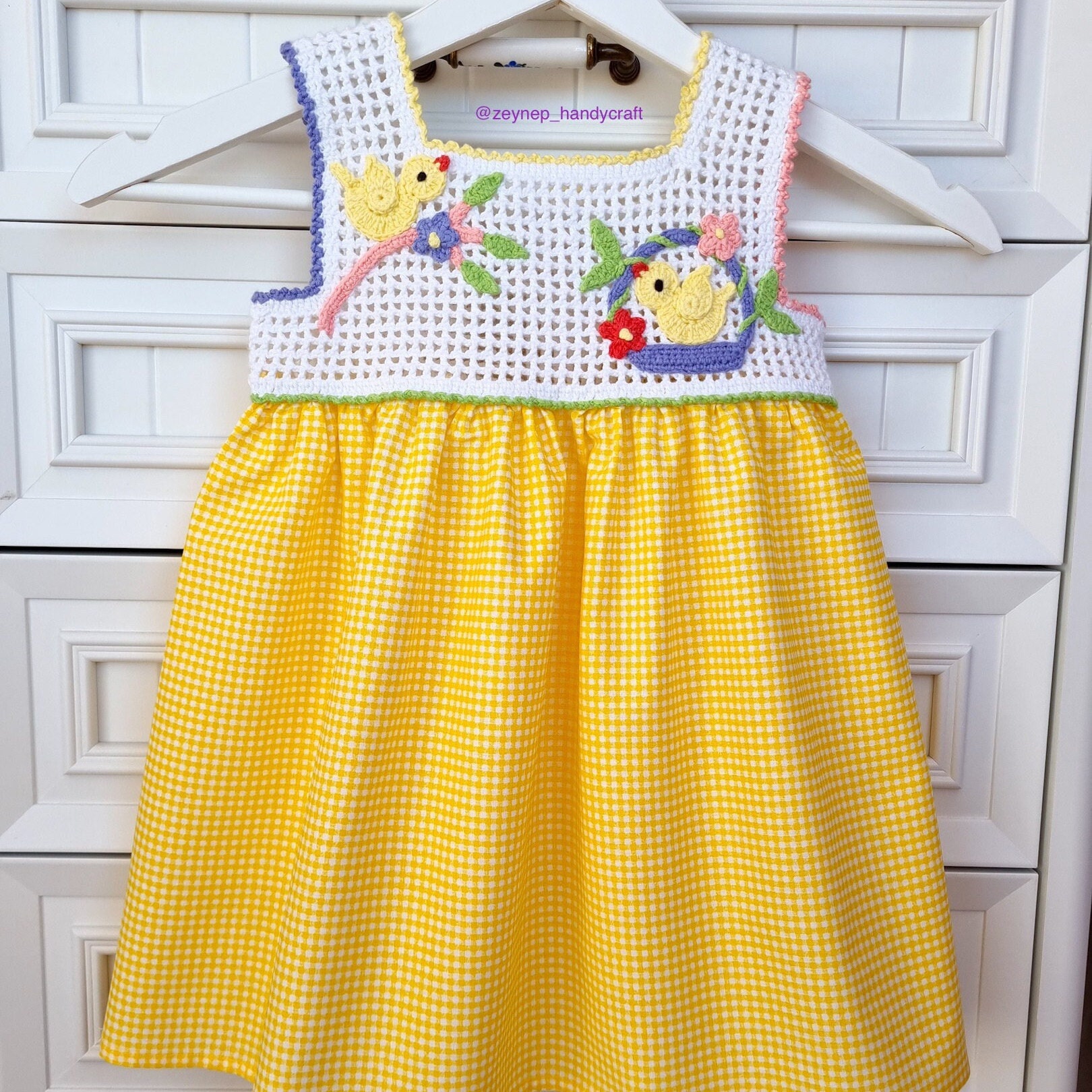 PDF Pattern.summer Crochet Yellow Baby Girl Dress.knitting - Etsy Canada