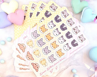 Kawaii Kritters planner stickers - cute opossum raccoon skunk fox wolf rabbit deer